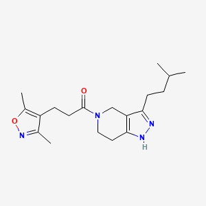 molecular formula C19H28N4O2 B4531743 5-[3-(3,5-dimethylisoxazol-4-yl)propanoyl]-3-(3-methylbutyl)-4,5,6,7-tetrahydro-1H-pyrazolo[4,3-c]pyridine 