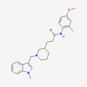 molecular formula C26H33N3O2 B4531761 N-(4-methoxy-2-methylphenyl)-3-{1-[(1-methyl-1H-indol-3-yl)methyl]-3-piperidinyl}propanamide 