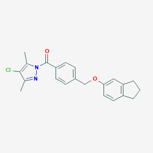 4-chloro-1-{4-[(2,3-dihydro-1H-inden-5-yloxy)methyl]benzoyl}-3,5-dimethyl-1H-pyrazole