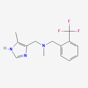 molecular formula C14H16F3N3 B4531798 N-methyl-1-(4-methyl-1H-imidazol-5-yl)-N-[2-(trifluoromethyl)benzyl]methanamine 