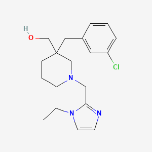 molecular formula C19H26ClN3O B4531818 {3-(3-chlorobenzyl)-1-[(1-ethyl-1H-imidazol-2-yl)methyl]-3-piperidinyl}methanol 