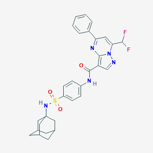 N-{4-[(1-adamantylamino)sulfonyl]phenyl}-7-(difluoromethyl)-5-phenylpyrazolo[1,5-a]pyrimidine-3-carboxamide