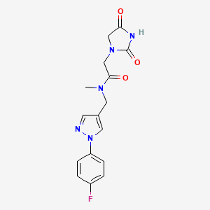 2-(2,4-dioxo-1-imidazolidinyl)-N-{[1-(4-fluorophenyl)-1H-pyrazol-4-yl]methyl}-N-methylacetamide