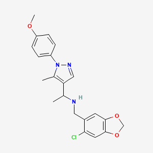 N-[(6-chloro-1,3-benzodioxol-5-yl)methyl]-1-[1-(4-methoxyphenyl)-5-methyl-1H-pyrazol-4-yl]ethanamine