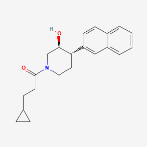 molecular formula C21H25NO2 B4531859 (3S*,4S*)-1-(3-cyclopropylpropanoyl)-4-(2-naphthyl)piperidin-3-ol 