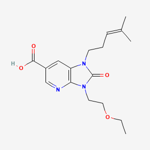 molecular formula C17H23N3O4 B4531873 3-(2-乙氧基乙基)-1-(4-甲基戊-3-烯-1-基)-2-氧代-2,3-二氢-1H-咪唑并[4,5-b]吡啶-6-羧酸 