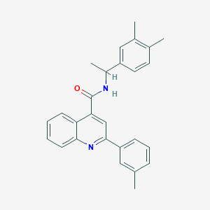 molecular formula C27H26N2O B453188 N-[1-(3,4-dimethylphenyl)ethyl]-2-(3-methylphenyl)quinoline-4-carboxamide 
