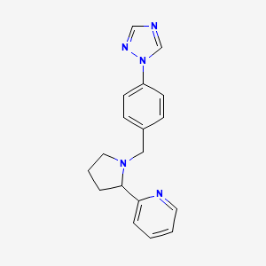 molecular formula C18H19N5 B4531892 2-{1-[4-(1H-1,2,4-triazol-1-yl)benzyl]pyrrolidin-2-yl}pyridine 