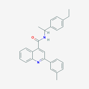 molecular formula C27H26N2O B453190 N-[1-(4-ethylphenyl)ethyl]-2-(3-methylphenyl)quinoline-4-carboxamide 