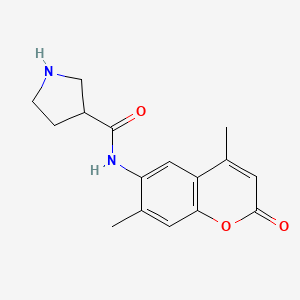 molecular formula C16H18N2O3 B4531907 N-(4,7-dimethyl-2-oxo-2H-chromen-6-yl)-3-pyrrolidinecarboxamide hydrochloride 