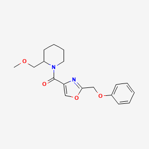 molecular formula C18H22N2O4 B4531915 2-(methoxymethyl)-1-{[2-(phenoxymethyl)-1,3-oxazol-4-yl]carbonyl}piperidine 