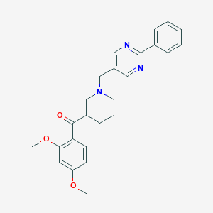 molecular formula C26H29N3O3 B4531923 (2,4-dimethoxyphenyl)(1-{[2-(2-methylphenyl)-5-pyrimidinyl]methyl}-3-piperidinyl)methanone 