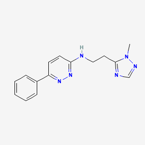 molecular formula C15H16N6 B4531941 N-[2-(1-methyl-1H-1,2,4-triazol-5-yl)ethyl]-6-phenyl-3-pyridazinamine 