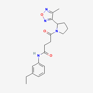 N-(3-ethylphenyl)-4-[2-(4-methyl-1,2,5-oxadiazol-3-yl)pyrrolidin-1-yl]-4-oxobutanamide