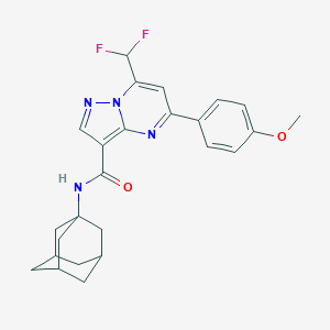 molecular formula C25H26F2N4O2 B453200 N-(1-adamantyl)-7-(difluoromethyl)-5-(4-methoxyphenyl)pyrazolo[1,5-a]pyrimidine-3-carboxamide 