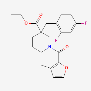 ethyl 3-(2,4-difluorobenzyl)-1-(3-methyl-2-furoyl)-3-piperidinecarboxylate