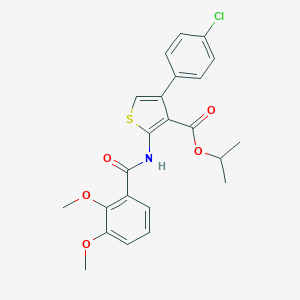 molecular formula C23H22ClNO5S B453203 Isopropyl 4-(4-chlorophenyl)-2-[(2,3-dimethoxybenzoyl)amino]-3-thiophenecarboxylate 