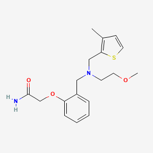 molecular formula C18H24N2O3S B4532041 2-[2-({(2-methoxyethyl)[(3-methyl-2-thienyl)methyl]amino}methyl)phenoxy]acetamide 