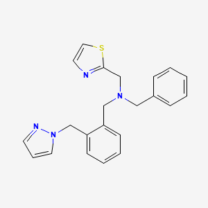 1-phenyl-N-[2-(1H-pyrazol-1-ylmethyl)benzyl]-N-(1,3-thiazol-2-ylmethyl)methanamine