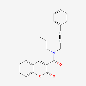 molecular formula C22H19NO3 B4532066 2-oxo-N-(3-phenylprop-2-yn-1-yl)-N-propyl-2H-chromene-3-carboxamide 