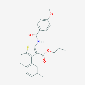 Propyl 4-(2,5-dimethylphenyl)-2-[(4-methoxybenzoyl)amino]-5-methyl-3-thiophenecarboxylate