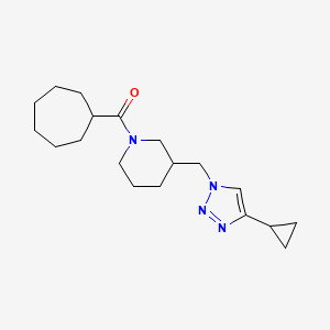 molecular formula C19H30N4O B4532079 1-(cycloheptylcarbonyl)-3-[(4-cyclopropyl-1H-1,2,3-triazol-1-yl)methyl]piperidine 