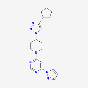 4-[4-(4-cyclopentyl-1H-1,2,3-triazol-1-yl)piperidin-1-yl]-6-(1H-pyrazol-1-yl)pyrimidine