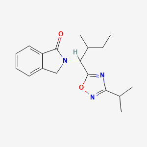 molecular formula C18H23N3O2 B4532084 2-[1-(3-isopropyl-1,2,4-oxadiazol-5-yl)-2-methylbutyl]-1-isoindolinone 