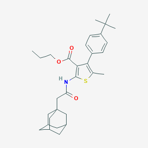 molecular formula C31H41NO3S B453213 Propyl 2-[(1-adamantylacetyl)amino]-4-(4-tert-butylphenyl)-5-methyl-3-thiophenecarboxylate 