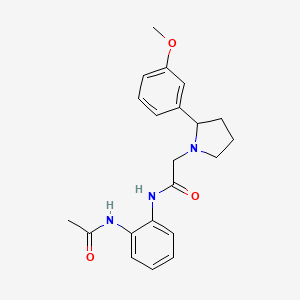 N-[2-(acetylamino)phenyl]-2-[2-(3-methoxyphenyl)pyrrolidin-1-yl]acetamide