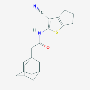 2-(1-adamantyl)-N-(3-cyano-5,6-dihydro-4H-cyclopenta[b]thien-2-yl)acetamide