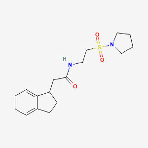 2-(2,3-dihydro-1H-inden-1-yl)-N-[2-(pyrrolidin-1-ylsulfonyl)ethyl]acetamide