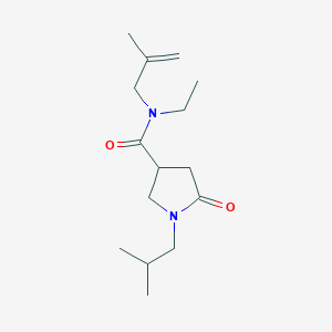 molecular formula C15H26N2O2 B4532156 N-ethyl-1-isobutyl-N-(2-methylprop-2-en-1-yl)-5-oxopyrrolidine-3-carboxamide 