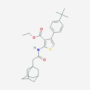 molecular formula C29H37NO3S B453216 Ethyl 2-[(1-adamantylacetyl)amino]-4-(4-tert-butylphenyl)-3-thiophenecarboxylate 