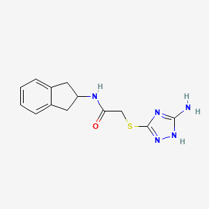 molecular formula C13H15N5OS B4532183 2-[(3-amino-1H-1,2,4-triazol-5-yl)thio]-N-(2,3-dihydro-1H-inden-2-yl)acetamide 