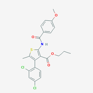 Propyl 4-(2,4-dichlorophenyl)-2-[(4-methoxybenzoyl)amino]-5-methyl-3-thiophenecarboxylate
