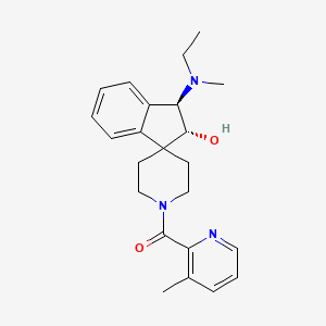 (2R*,3R*)-3-[ethyl(methyl)amino]-1'-[(3-methyl-2-pyridinyl)carbonyl]-2,3-dihydrospiro[indene-1,4'-piperidin]-2-ol