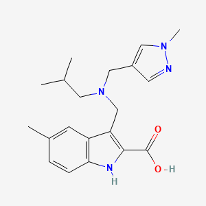 3-({isobutyl[(1-methyl-1H-pyrazol-4-yl)methyl]amino}methyl)-5-methyl-1H-indole-2-carboxylic acid