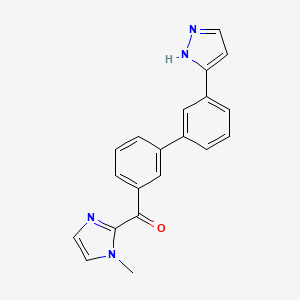 molecular formula C20H16N4O B4532211 (1-methyl-1H-imidazol-2-yl)[3'-(1H-pyrazol-3-yl)-3-biphenylyl]methanone trifluoroacetate 