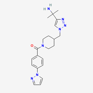 molecular formula C21H27N7O B4532213 2-[1-({1-[4-(1H-pyrazol-1-yl)benzoyl]-4-piperidinyl}methyl)-1H-1,2,3-triazol-4-yl]-2-propanamine 