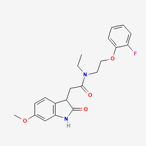 N-ethyl-N-[2-(2-fluorophenoxy)ethyl]-2-(6-methoxy-2-oxo-2,3-dihydro-1H-indol-3-yl)acetamide