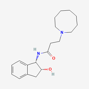 3-azocan-1-yl-N-[(1S,2R)-2-hydroxy-2,3-dihydro-1H-inden-1-yl]propanamide