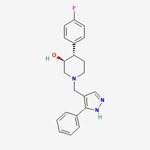 (3S*,4S*)-4-(4-fluorophenyl)-1-[(3-phenyl-1H-pyrazol-4-yl)methyl]piperidin-3-ol