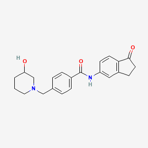 4-[(3-hydroxypiperidin-1-yl)methyl]-N-(1-oxo-2,3-dihydro-1H-inden-5-yl)benzamide