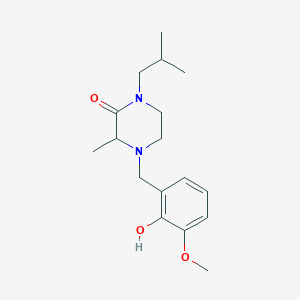 molecular formula C17H26N2O3 B4532277 4-(2-hydroxy-3-methoxybenzyl)-1-isobutyl-3-methylpiperazin-2-one 