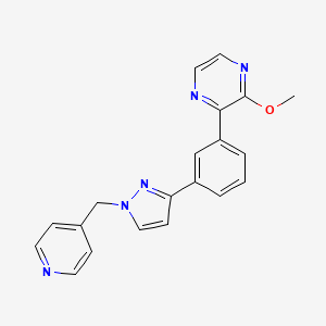 molecular formula C20H17N5O B4532300 2-methoxy-3-{3-[1-(4-pyridinylmethyl)-1H-pyrazol-3-yl]phenyl}pyrazine 