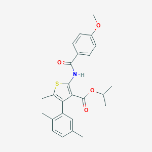 Isopropyl 4-(2,5-dimethylphenyl)-2-[(4-methoxybenzoyl)amino]-5-methyl-3-thiophenecarboxylate