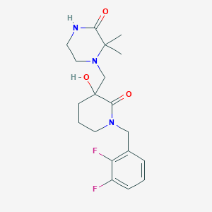 4-{[1-(2,3-difluorobenzyl)-3-hydroxy-2-oxo-3-piperidinyl]methyl}-3,3-dimethyl-2-piperazinone