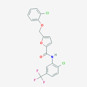 molecular formula C19H12Cl2F3NO3 B453235 5-[(2-chlorophenoxy)methyl]-N-[2-chloro-5-(trifluoromethyl)phenyl]-2-furamide 