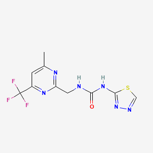N-{[4-methyl-6-(trifluoromethyl)pyrimidin-2-yl]methyl}-N'-1,3,4-thiadiazol-2-ylurea
